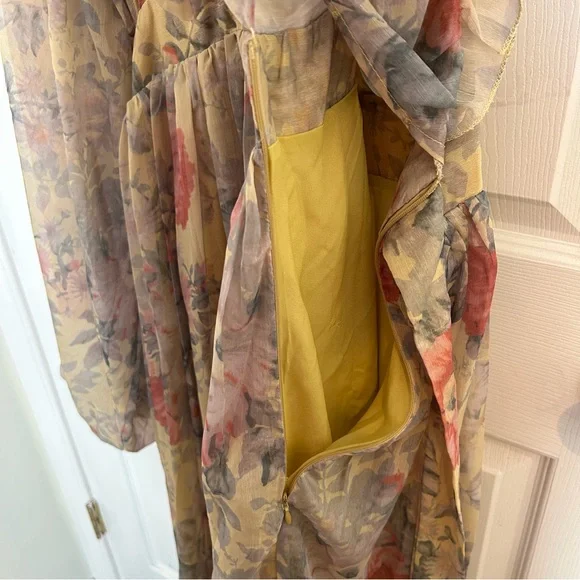 FARROW Spring Floral Whimsical Flowy Long Sleeve Christelle Maxi Dress | Size L - Picture 7 of 15